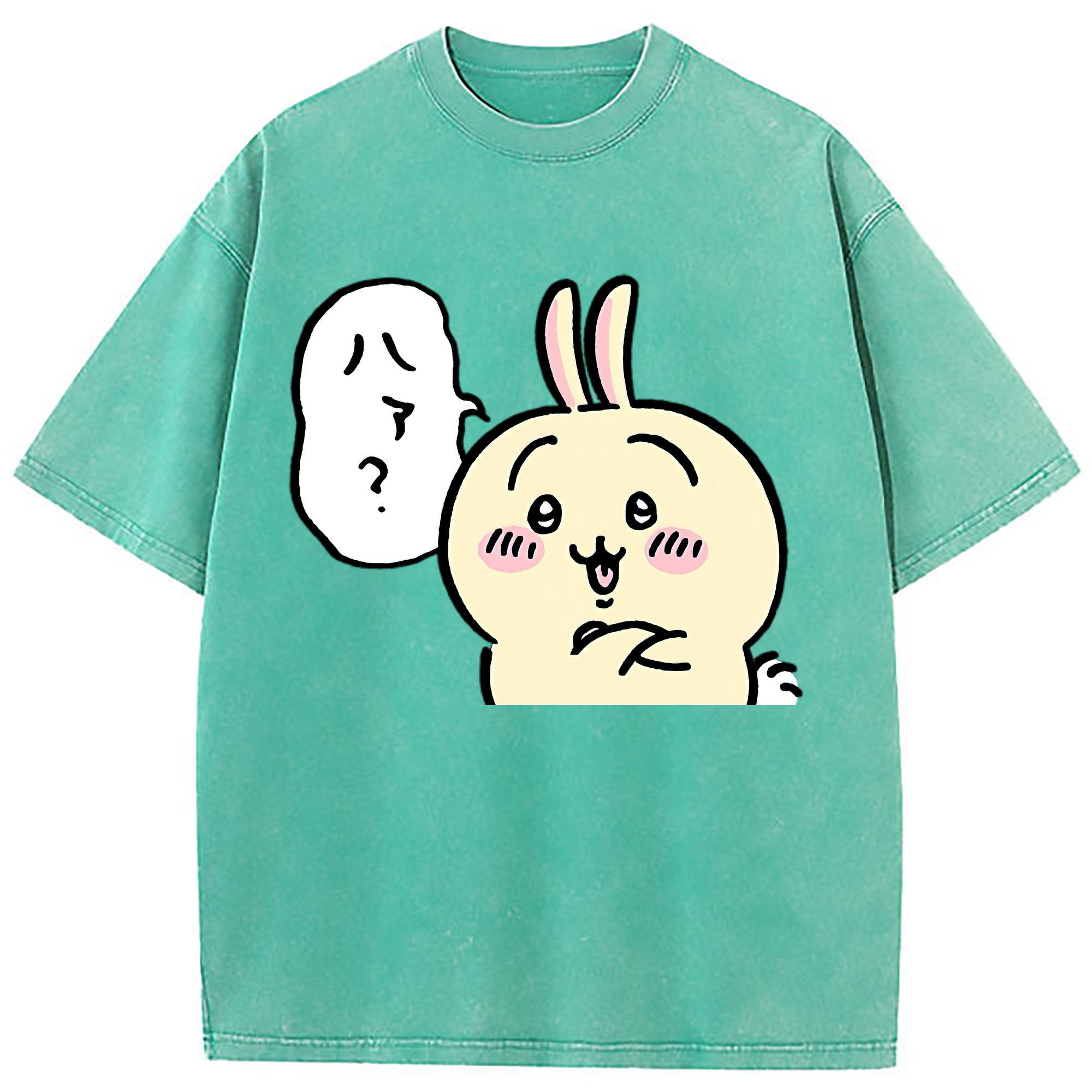 （画像用） ちいかわ うさぎ Chii-kawa usagi 綿100% ヴィンテージ風 半袖Tシャツ（フロントプリント）